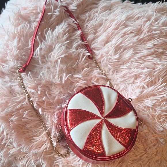 Handbags - Red and White Peppermint Crossbody Bag